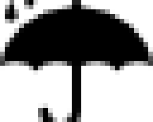 protection-symbol-of-opened-umbrella-silhouette-under-raindrops