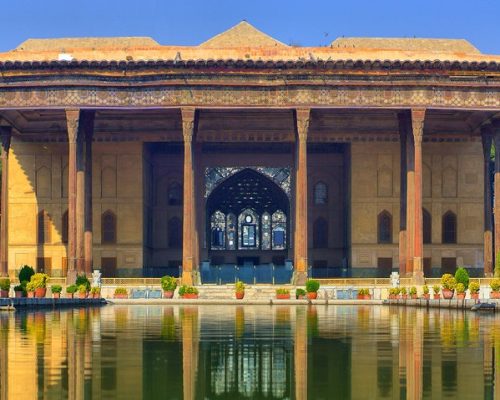 Chehel Sotoun (also Chihil Sutun or Chehel Sotoon; Persian: ??? ?????, literally: ?Forty Columns?) is a pavilion in the middle of a park at the far end of a long pool, in Isfahan, Persia (Iran).