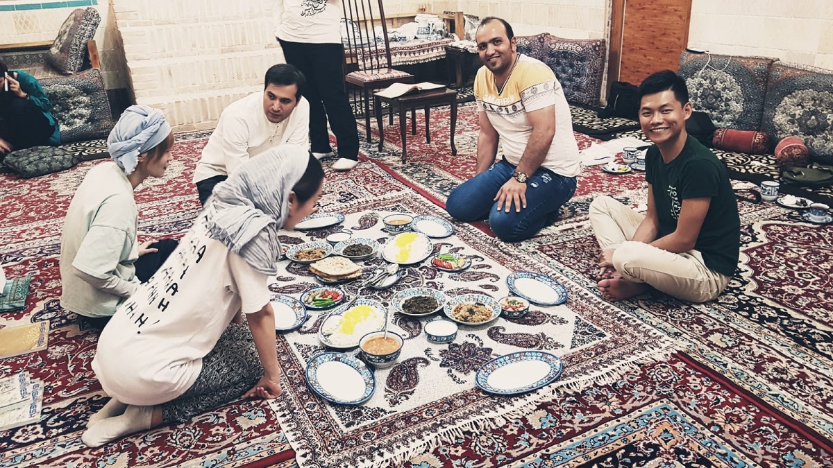 friendlyiran travelers at dinner time.