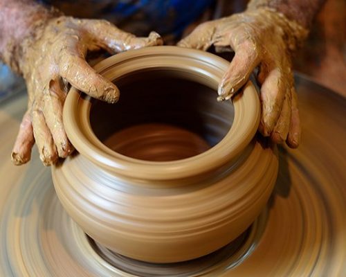 learning pottery making in Iran
