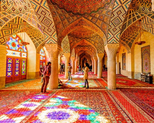 nasirol molk mosque in shiraz.iran tour.iran photo.color and happy time